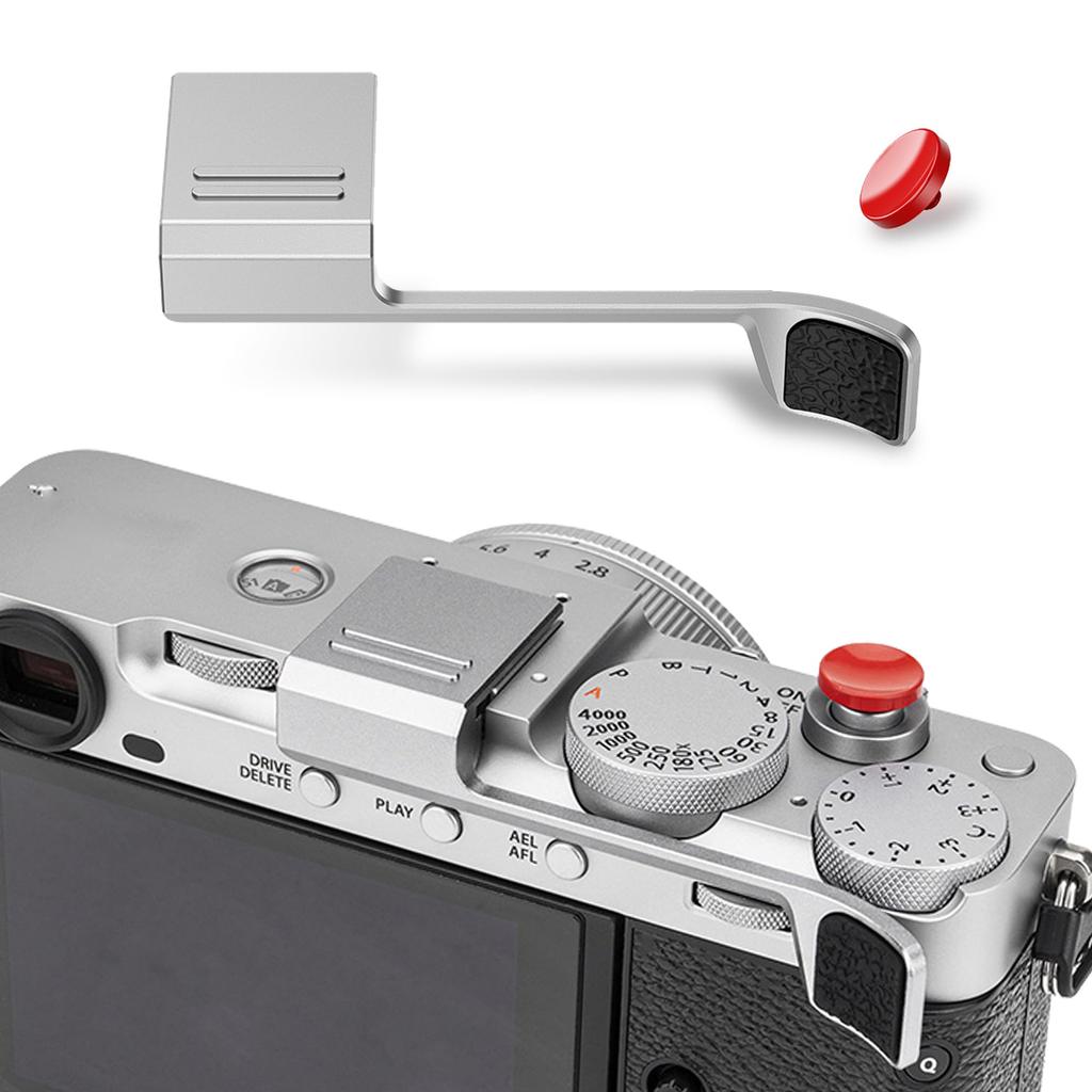 JJC Thumb Grip and Rest for Fujifilm Easy to Includes Silicone Pad for a Better Camera Full Cover Includes One Release Shutter Silver X-E5/XE5