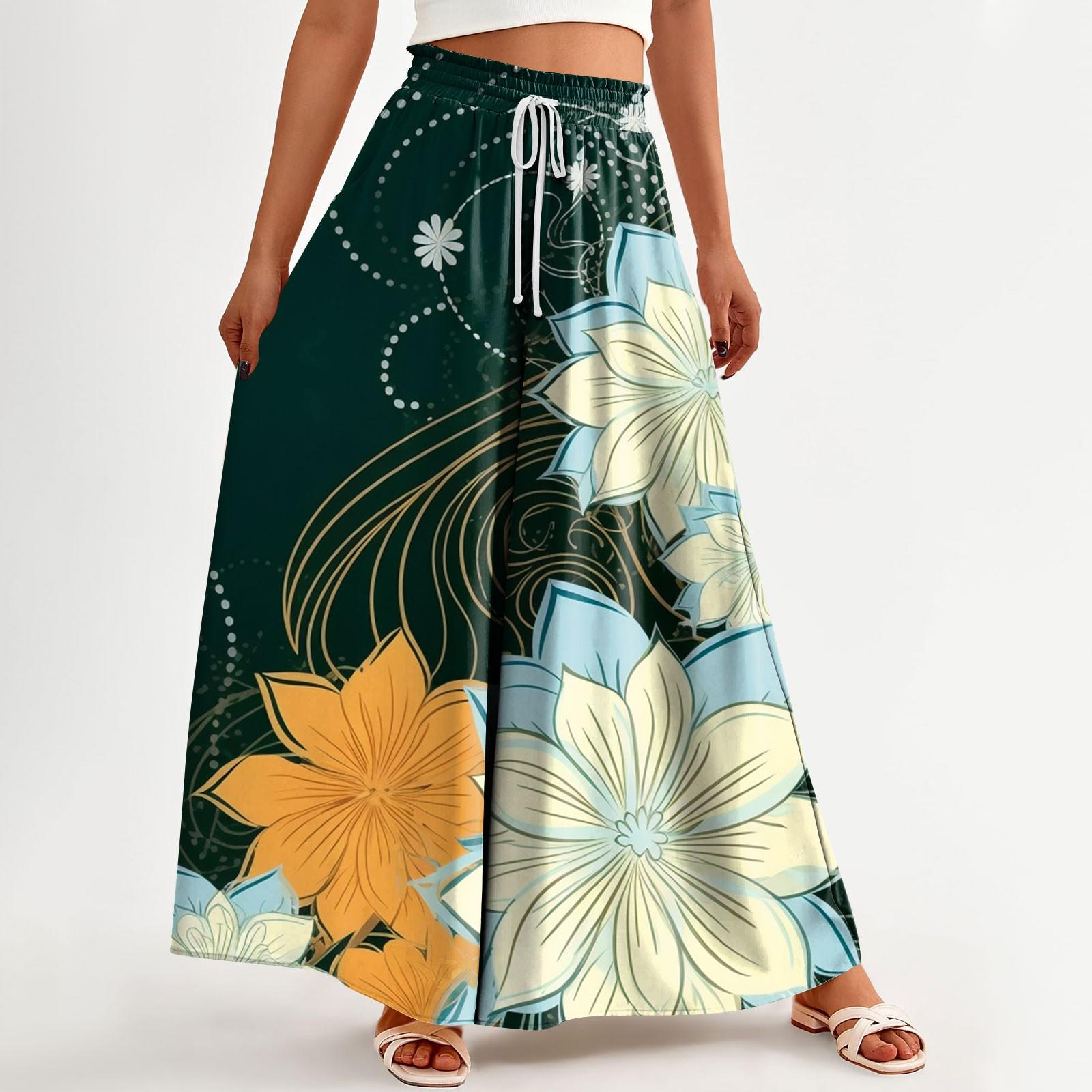 Een Linnen Broek Vrouwen Comfy Flowy Wijde Pijpen Broek Zomer Baggy Hoge Taille Palazzo Strand Broek Broek Met Zakken Kleding Mode, Beige, L