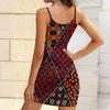 Summer New Retro Geometry  Patterns  Print Sleeveless Bodycon Dress with Pockets Sexy Slim Fit Elegant Party Dress
