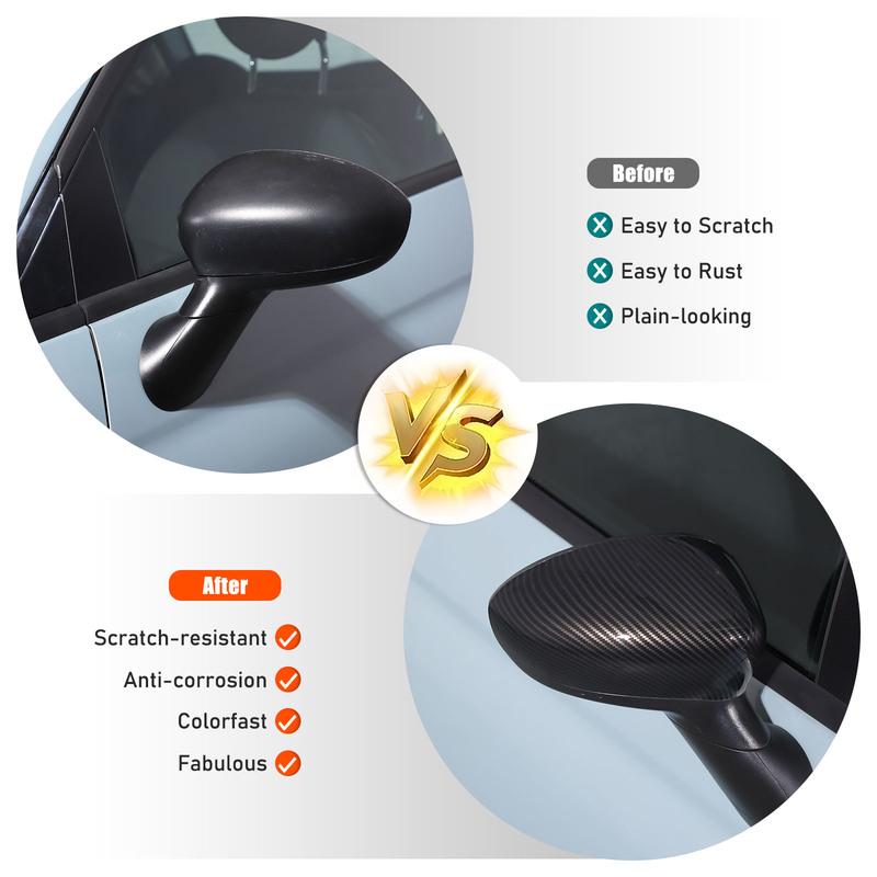 2pieces set ABS Car exterior rearview mirror decorative cover Repair styling stickers For Fiat 500 2016+ Replacement Accessories