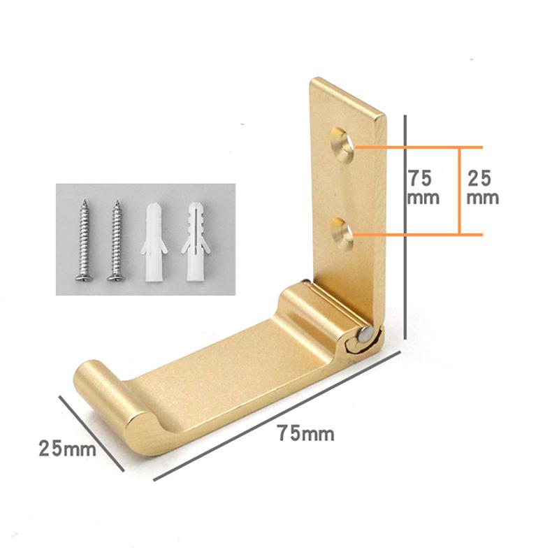 Folding Hooks Wall Door Clothes Coat Hat Bags Hangers Aluminum Alloy Kitchen Bathroom Rustproof Towel Hooks Foldable Single Hook