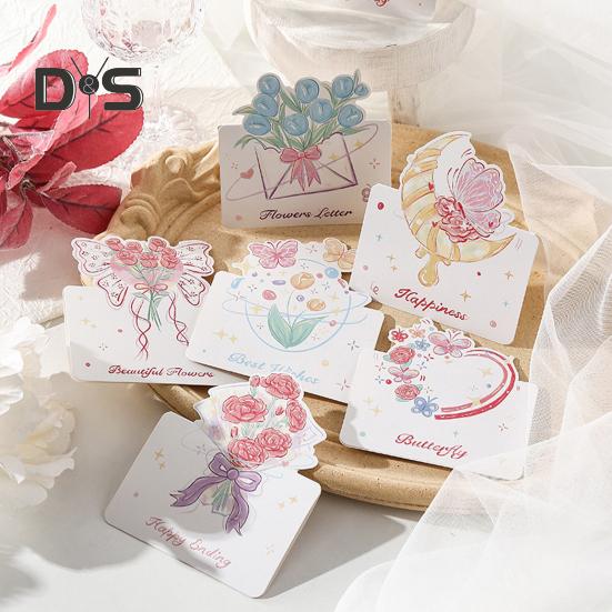 10 Pcs Floral Greeting Cards Handmade Flower Bouquets Blank Card for Mother's Day Valentine's Day Birthday Gift