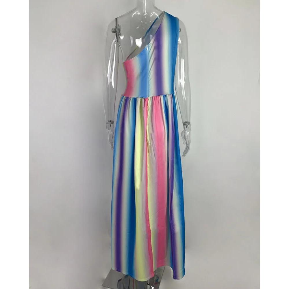 Kleid Damen Frühling/Sommer Schulterfrei Ausgeschnitten Druck Split Modische Kleider Lässig Vestidos