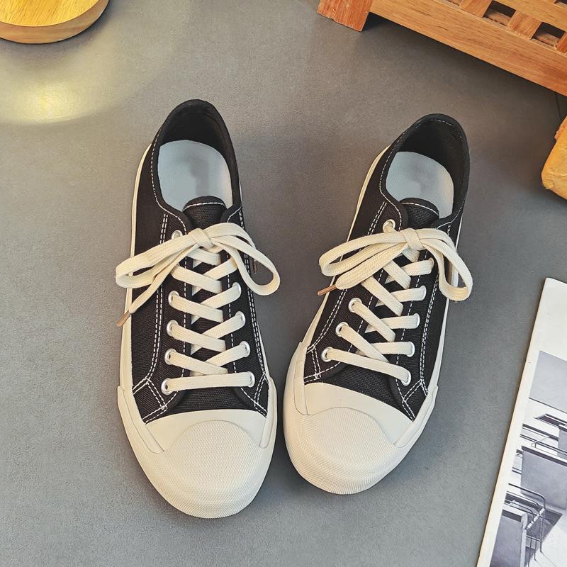 Spring new milky white breathable canvas shoes men's board shoes versatile little white shoes trendy casual shoes men's shoes