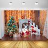 Christmas Photography Backdrop Photo Studio Xmas Tree Fireplace Gift Santa Clause Winter Family Party Decor Kid Photo Background