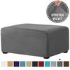 4 Szie Real Velvet Form Stretch Rectangle Folding Storage Covers Ottoman Washable Removable Footstool Protect Slipcovers