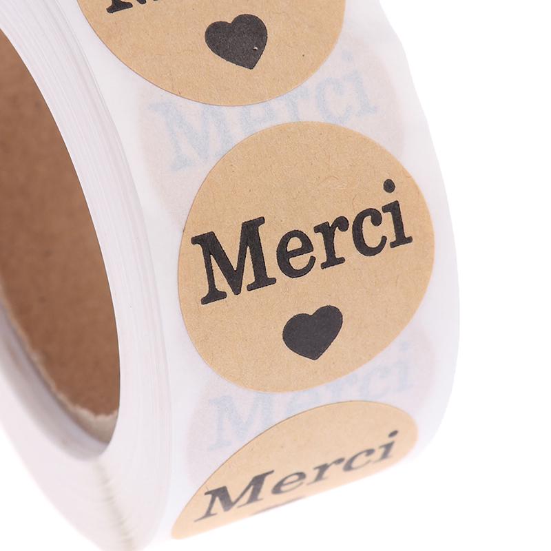 500pcs/roll Stickers French“Merci”seal labels scrapbooking for Package stic jb 500pcs/roll Stickers French“Merci”seal labels scrapbooking for Package stic jb