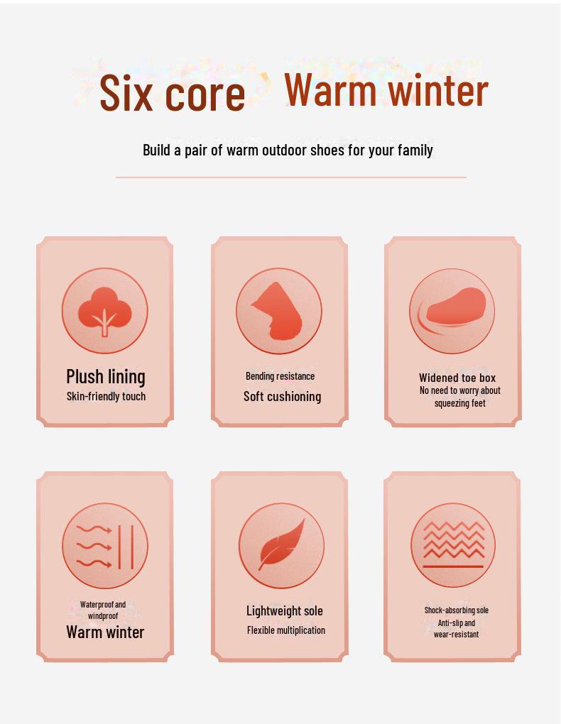 Men's Winter High-Top Leather Walking Shoes - Insulated and Warm for Outdoor Use