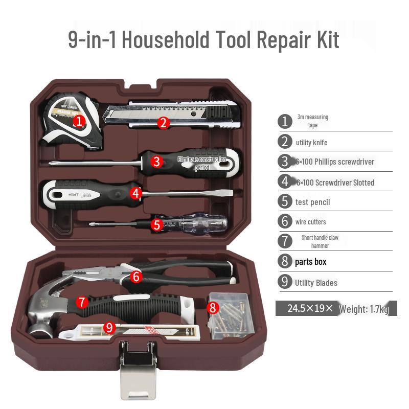Multifunctional Household Toolbox Set: Screwdriver, Pliers, Wrench for Daily Repairs and Organization