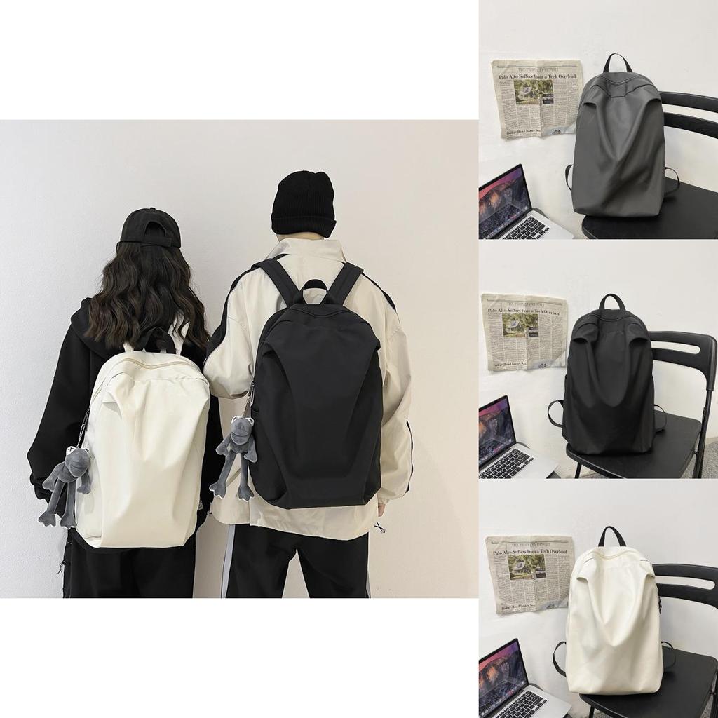 Simple Solid Color Large Capacity Student Leisure Backpack For Daily Use