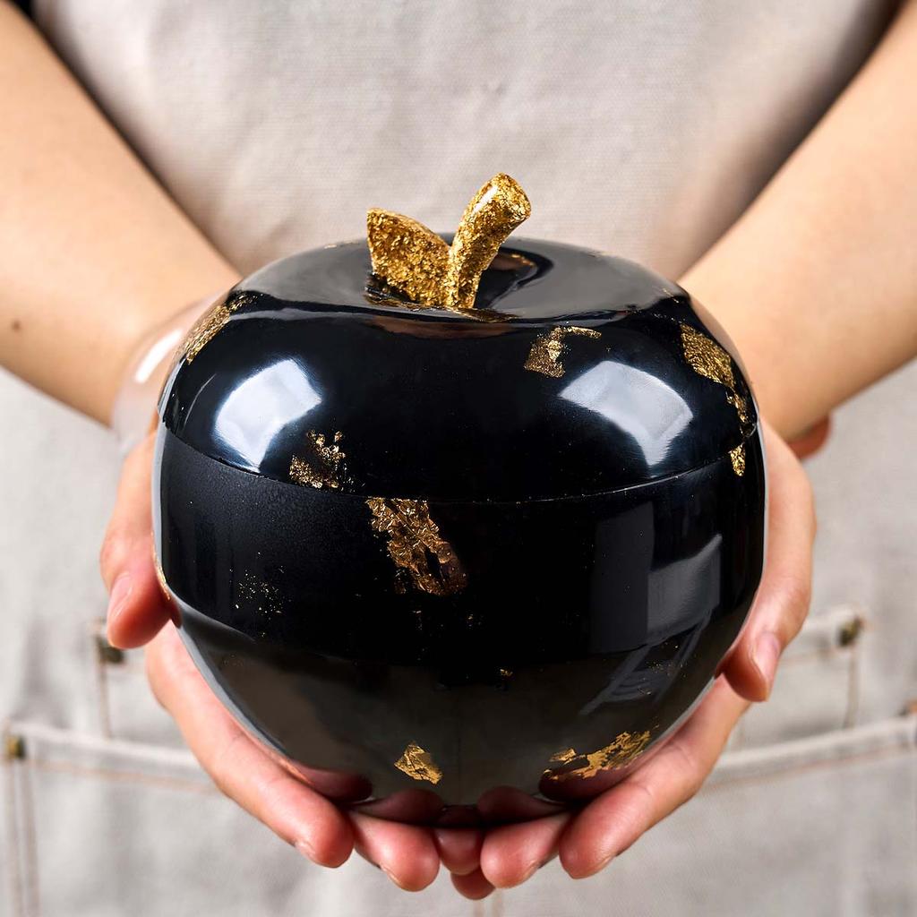 3D Apfel Kerzenglas Silikonform DIY mit Deckel Aufbewahrungsbox Gussformen Gips Beton Harz Blumentopf Herstellung Weihnachts-Bastelarbeiten