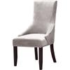 1PC Color Washable Dining Chair Cover Velvet Elastic Wingback Chair Cover High Back Sloping Armchairs