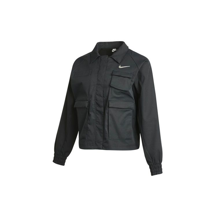 Nike Sportswear Swoosh Solid Logo Label Multi-Pocket Long Sleeve Hunting Jacket Women jackets Black CZ8900-010