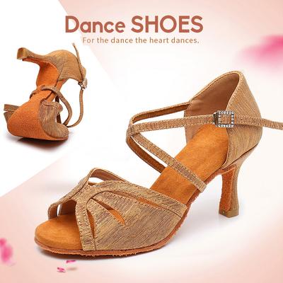 Damen Mädchen Latein Ballsaal Tango Tanzschuhe Peep Toe Schuhe Größe 34-41