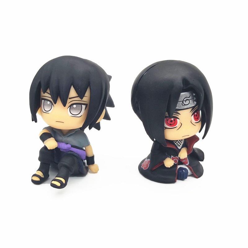 Popular Naruto anime figures Kakashi action figures Q version models cute Sasuke Itachi figures car decoration accessories toys