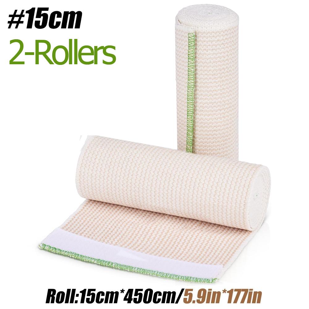 2Rolls Premium Elastic Bandage Wrap,Cotton Latex Free Compression Bandage Wrap With Self-Closure, Support & First Aid For Sports