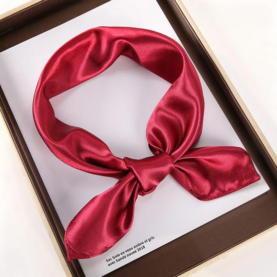 Silk Scarf Soft Breathable Smooth Satin Square Scarf Sun Protection Headscarf Headband Neck Wrap Lightweight Fashion Accessory