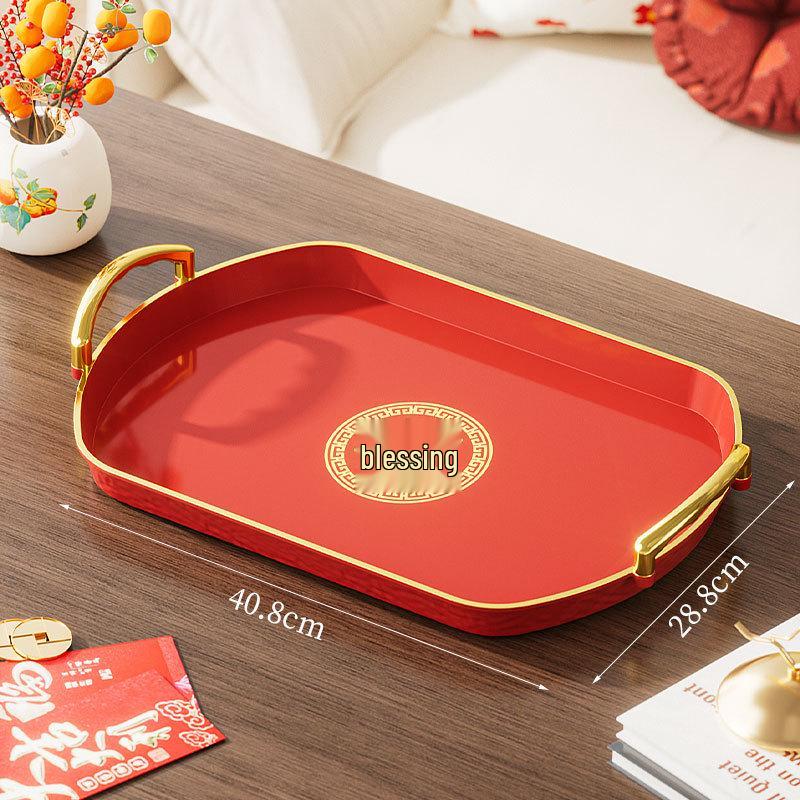 Red Wedding Tea and Candy Tray for Engagement Ceremony