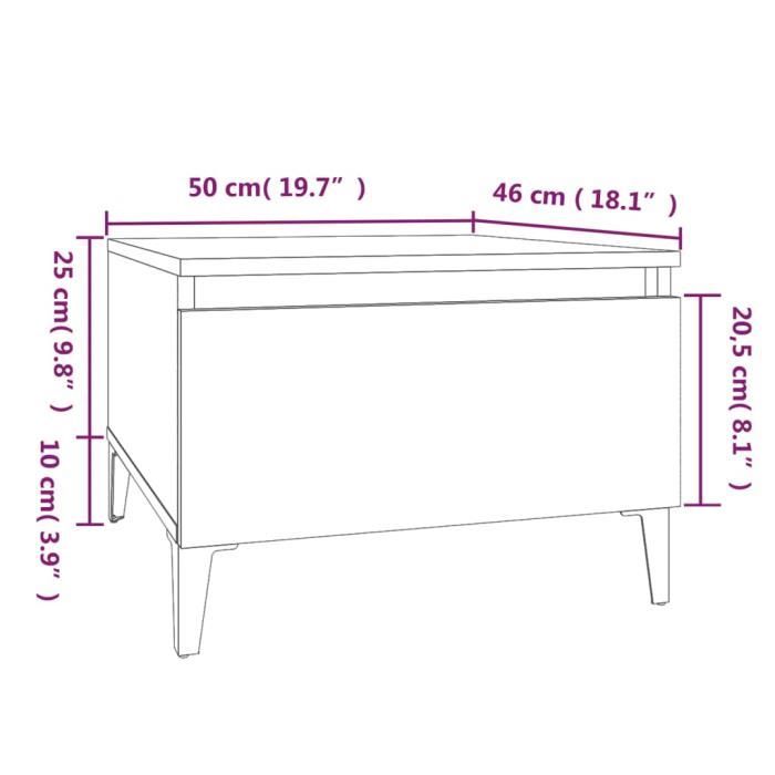819519 vidaXL Tables d'appoint 2 pcs Noir 50x46x35 cm Bois d'ingénierie