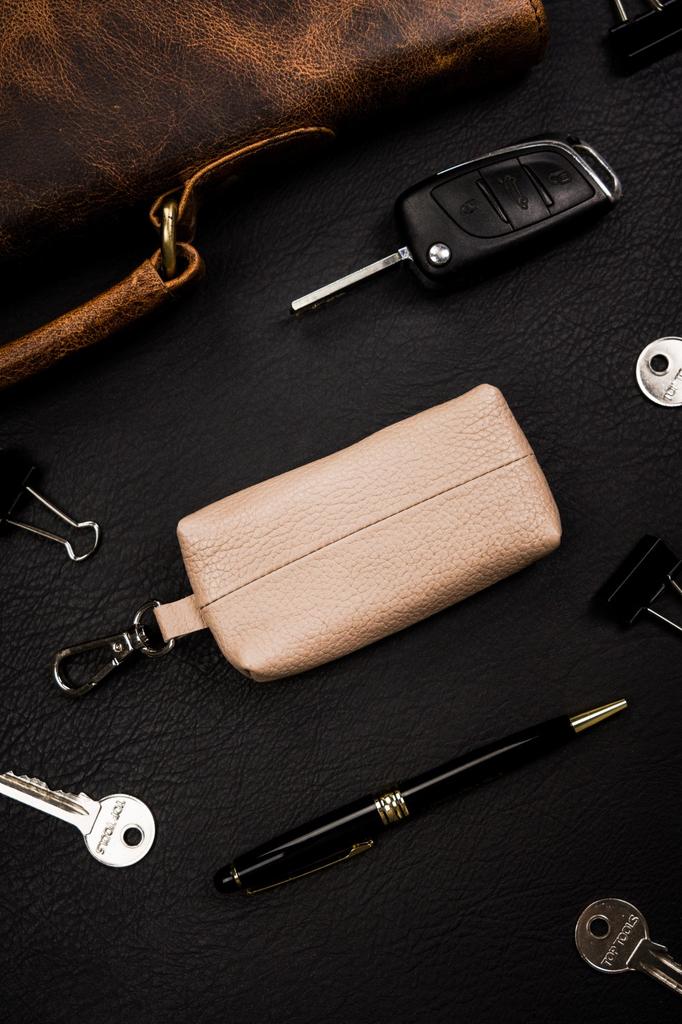 Leather key case SKL-001-NDM-6004 D.Beige