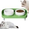 Double Ceramic Dog Bowls Adjustable Double Cat Bowl Water Feeding Accessories Tall Puppy Dishes For Dry And Wet Food