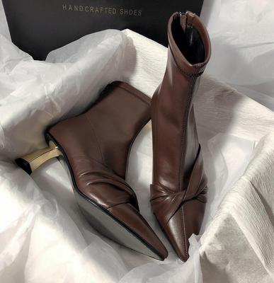 Fashion Pointed Toe Ankle Boots For Women Fashion Back Zippers Short Boots Female Thin High Heel 2024 Autumn Winter Girl's Boots Shoes