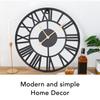 Metal Wall Clock Decor Battery Operated Silent Round Retro Style Iron Large Wall Clock for Living Room Bedroom Kitchen Office