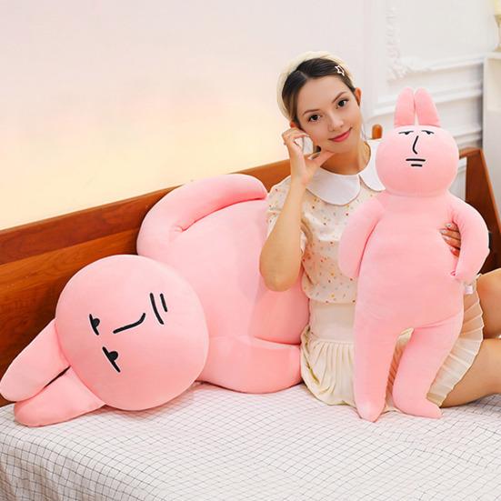 Regenbogen Hase Plüschtier Langohr Hase Körperkissen Weicher Hase Stofftiere Heimdeko Geschenk für Kinder