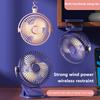 Small Fan 5-Speed Adjustable & 3-Mode Night Light USB Rechargeable Mini Fan for Outdoor 360° Rotatable Clip/Stand/Hang Design
