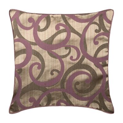 Purple Throw Pillow Covers Jacquard Silk Scrolls Throw Pillows For Couch Abstract Contemporary Style - Scrolling All The Way Purple