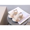 Kids Solid Soft Sole Beach Sandals Summer Leather Surface Casual Shoes For Boys Girls
