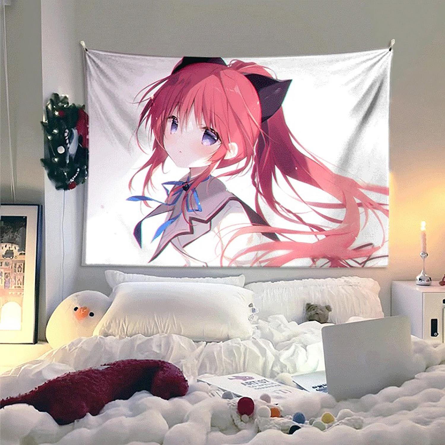 

Kawaii Style Girl Cartoon Hanging Tapestry Wall Background Decorative Cloth for Dormitory Bedroom Bedside Rental House 74x94cm(29x37in)