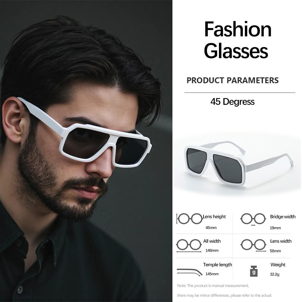 New Vintage Sunglasses For Men Geometric Thick Frame Business Leisure Dual-use Urban Elite Luxurious Style