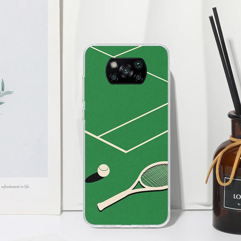 Tennis Sport Phone Case For Xiaomi Poco X7 X6 X5 M7 M8 Pro F7 Ultra Redmi 15C 15 13C 13 12C 12 10 10C 10A Art Fundas Poco X7 X6