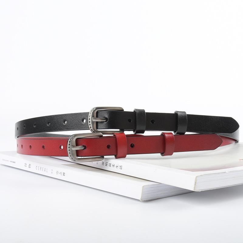 Slim Veterinary Leather Women's Belt Retro Punk Women's Casual Pants Jeans Korean Fashion Trousers Belt