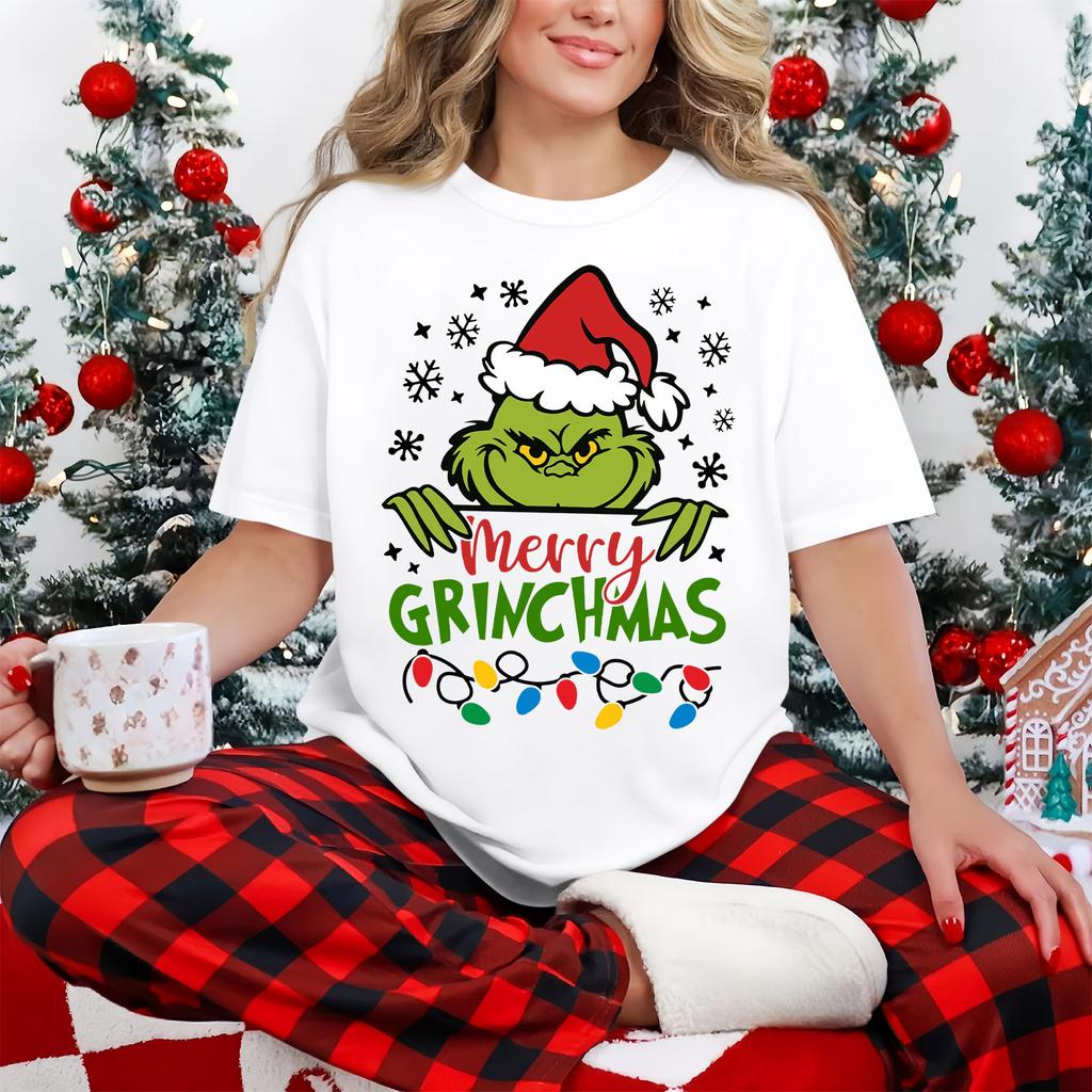 Women's Casual Printed T-Shirt Round Neck Pullover Short Sleeve Top