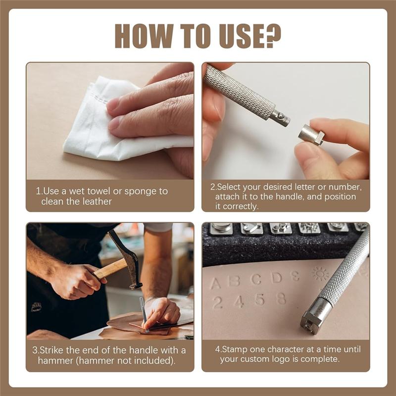 M-Modern-Eather Stamping Tools Kit Leather Assorted Shape Saddle Making Stamp Punch Set Leather Stamps Punch Tools