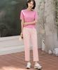 Ppaeppae All-Waisted Yoke Cut-Line Stretch Baggy Straight Cotton Pants