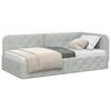 Corner Bed Frame Light Grey 90 X 200 Cm Velvet