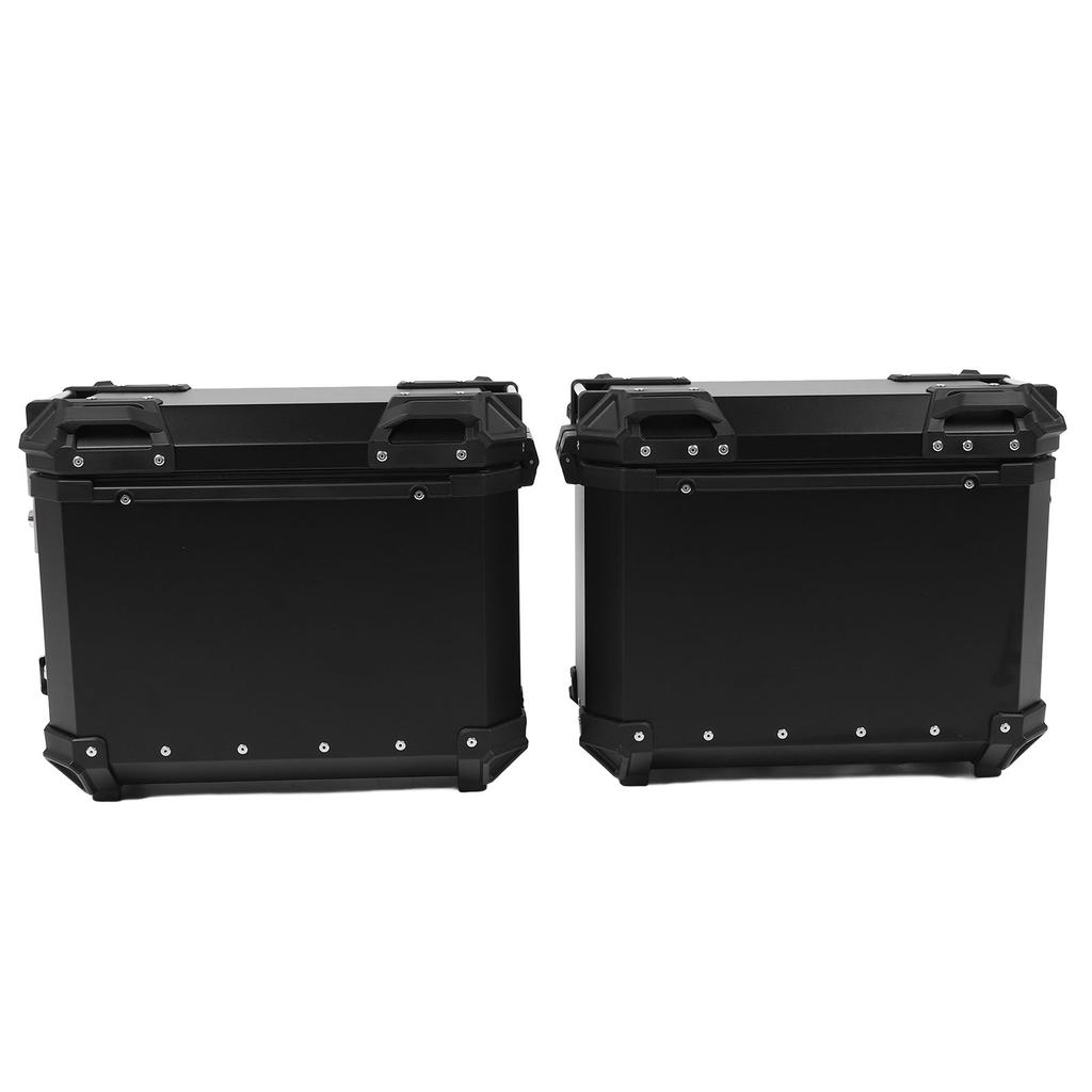 Pair of Motorcycle Side Case 35L Water Resistant Aluminum Alloy with Safety Lock and Handle Side Lug
