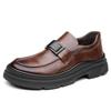 Fashion Retro Style Men Business Shoes Luxury Brand Thick Bottom Comfy Leather Derby Shoes High Quality Non-Slip Mens Casual Shoes