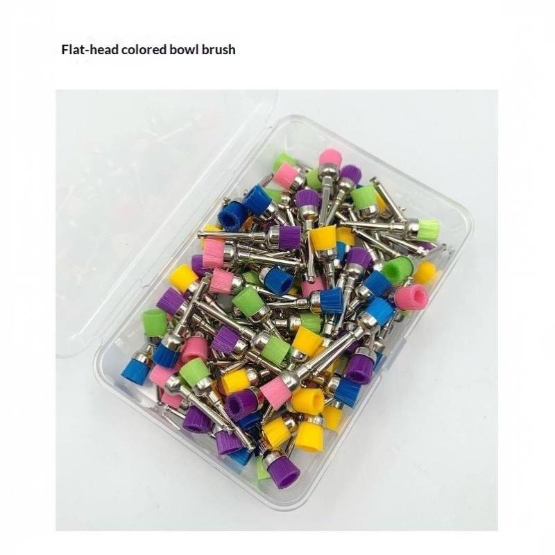 100 Bucăți/Pachet Periuțe de Lustruit Dentare Dezinfectabile Perie cu Peri de Nailon Periuțe de Lustruit Albire Dinți Periuțe Prophy Materiale Dentare