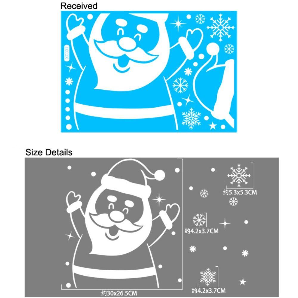 

White Christmas Window Stickers Santa Claus Christmas Wall Sticker Ornaments Home Santa Claus