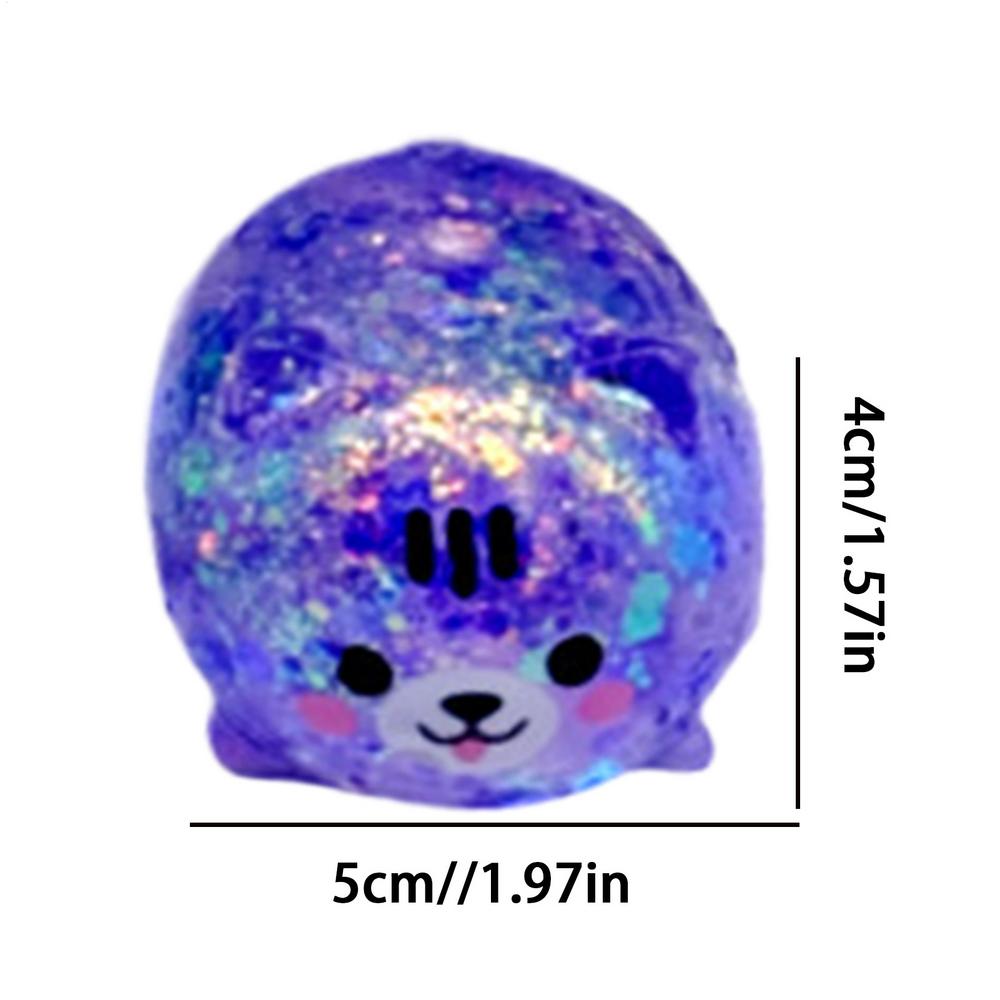 

Glitter Stress Ball Mini Dog Sensory Fidget Toy Antistress Ball for Teens Adults Working Studying Home School Office Travel фіолетовий