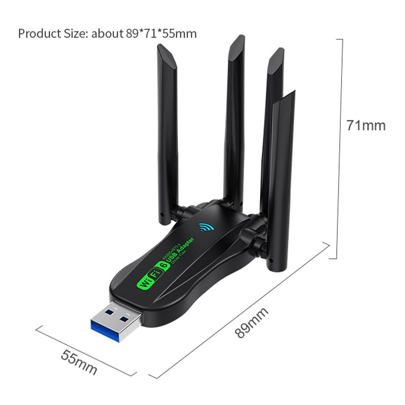 WIFI6 AX900 מתאם אלחוטי USB WiFi Bluetooth 5.4 פס כפול 2.4G+5GHz 4 אנטנות 900Mbps כרטיס רשת מקלט עבור WIN 10/11