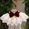 Pet Lace Bibs Collar Cute Bow Soft Easy To Wear Comfortable Bib Scarf for Dog Cat Decoration Wine