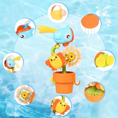 Bath Toys for Babies 1-4 Years Old, Interactive Spray Bird Water Play Toy for Toddlers, Kids Bath Time Gift for Boys & Girls