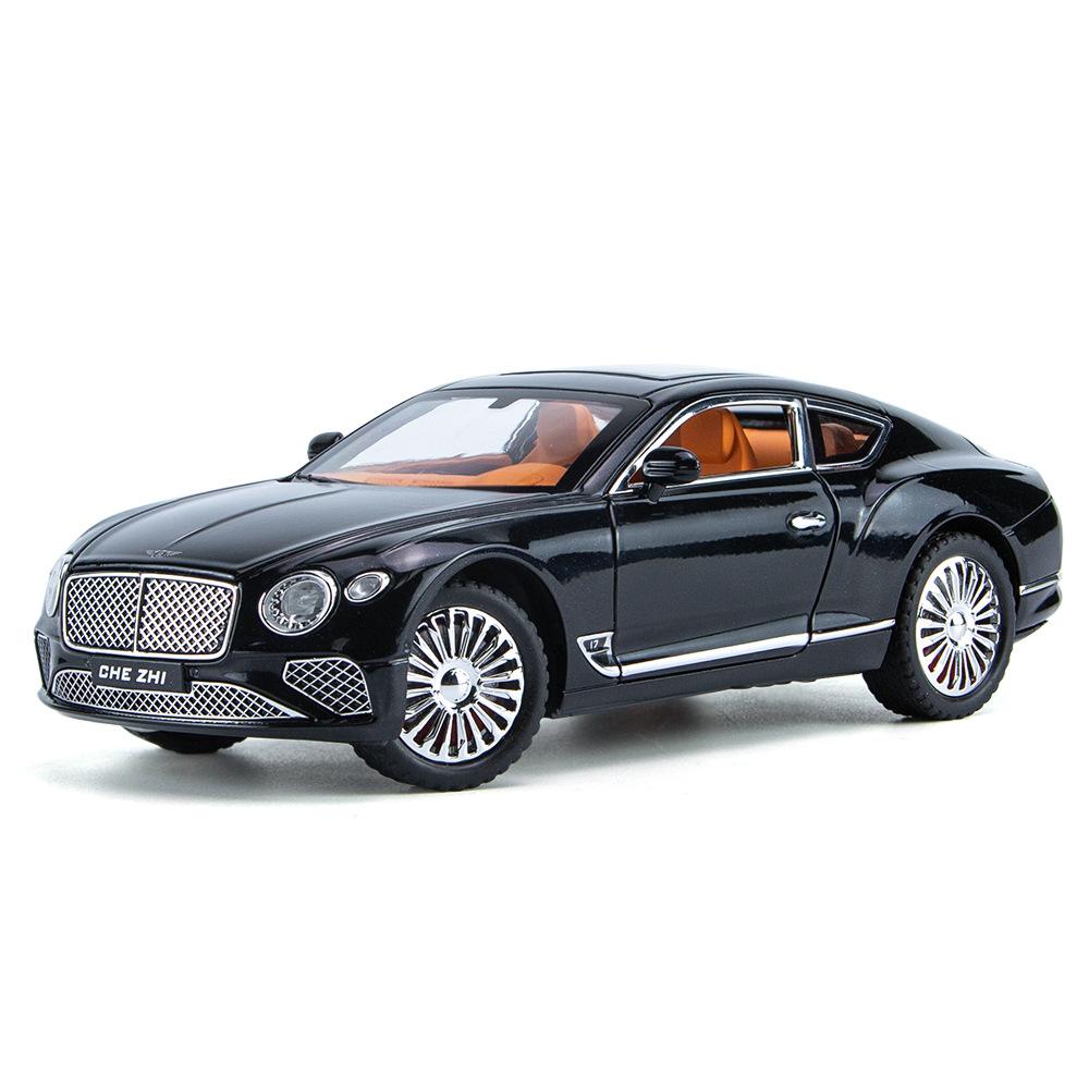 

1/24 Bentley Continental GT Alloy Luxy Car Model Diecasts Simulation Metal Luxy Car Model Sound and Light Collection Childrens Toys Gift чёрный