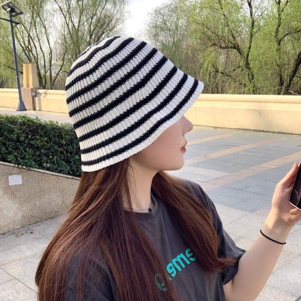 Anti-UV Fisherman's Hat Knitted Basin Hat Fashionable Artistic Versatile Hat  Girls