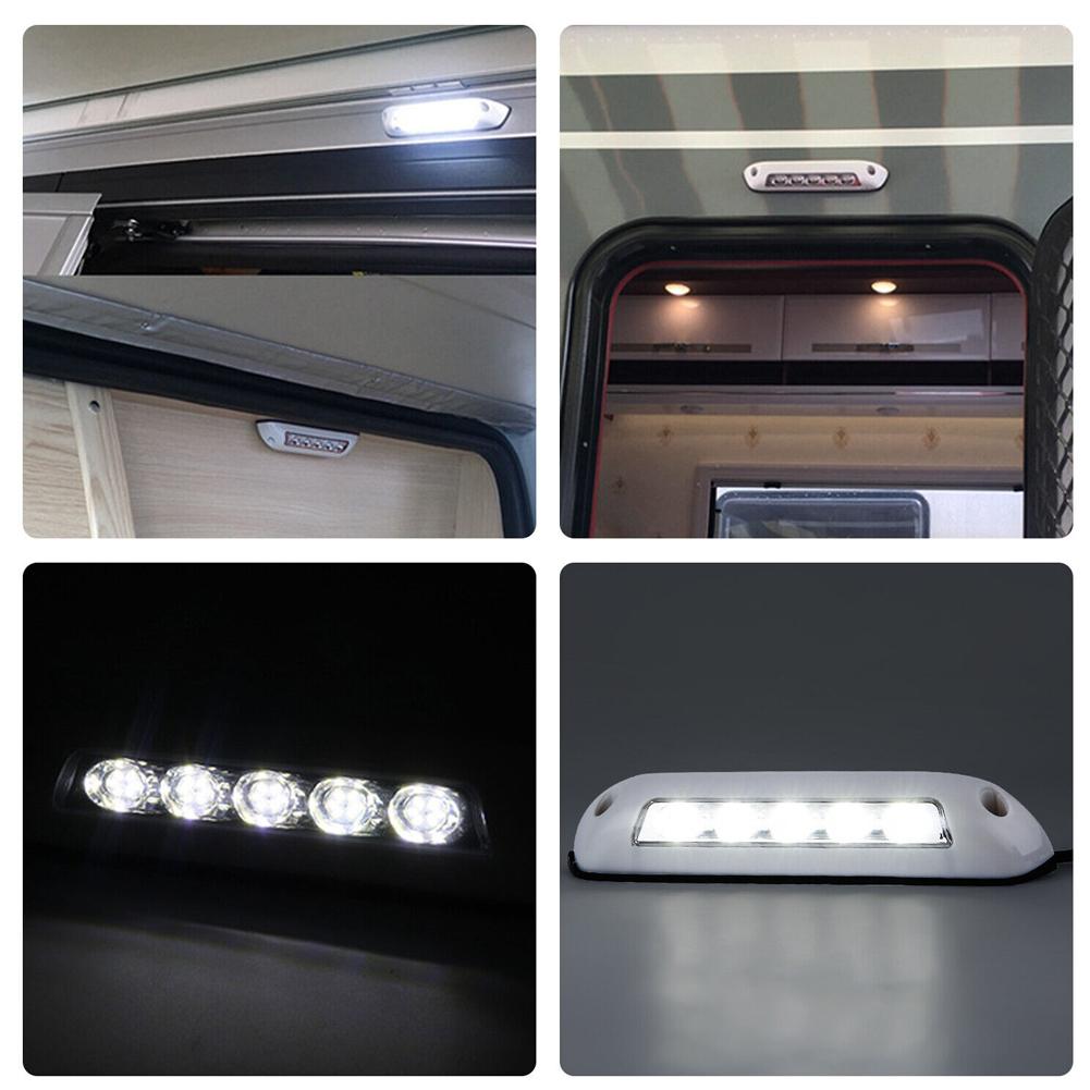 12V Motorhome Caravan Interior Wall Lamps 6000K Waterproof Light Bar 10LED RV Van Camper Exterior Lamp Universal RV Accessories